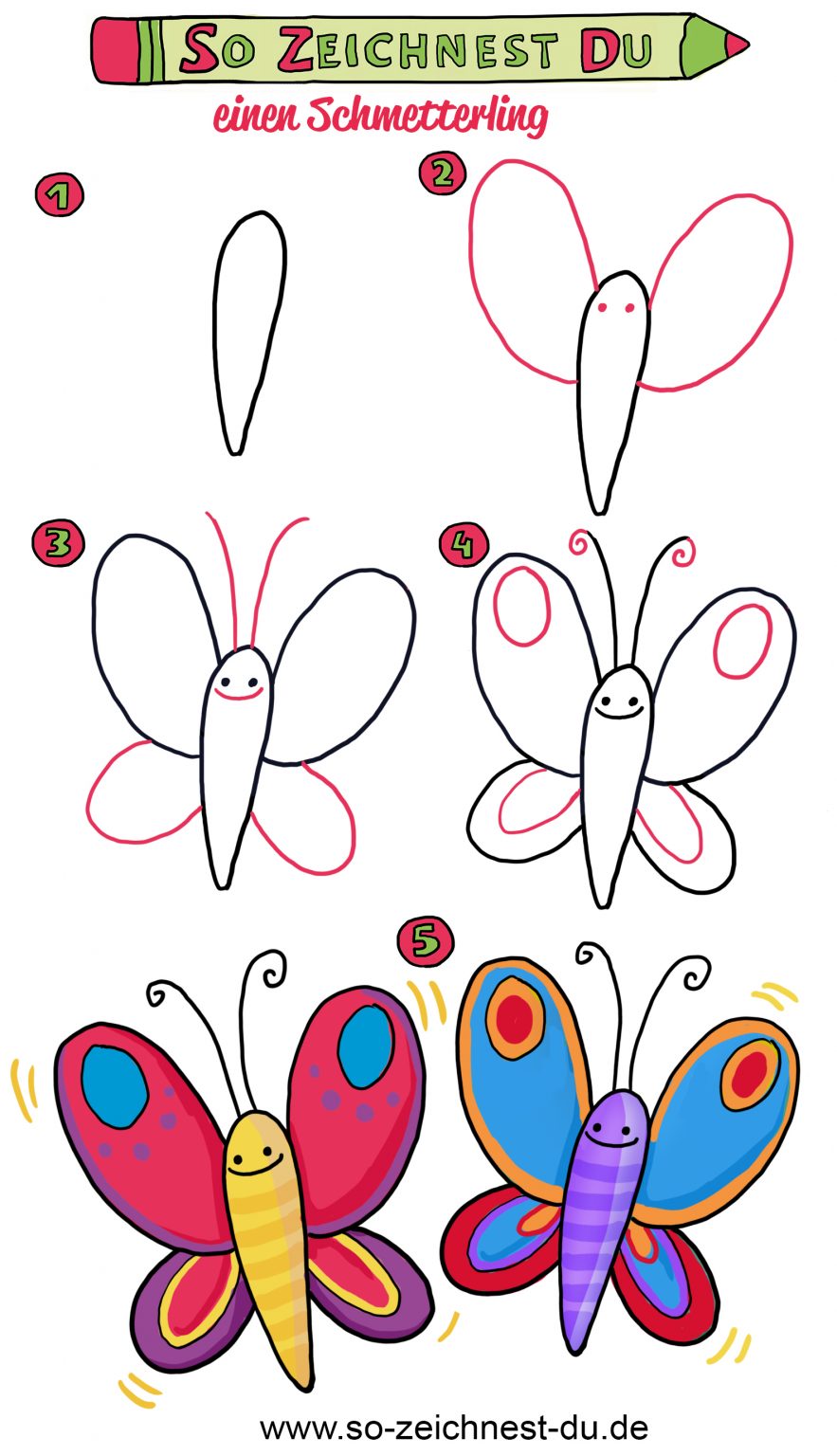  So zeichnest du einen Schmetterling (einfach) - So zeichnest du Bildidee 