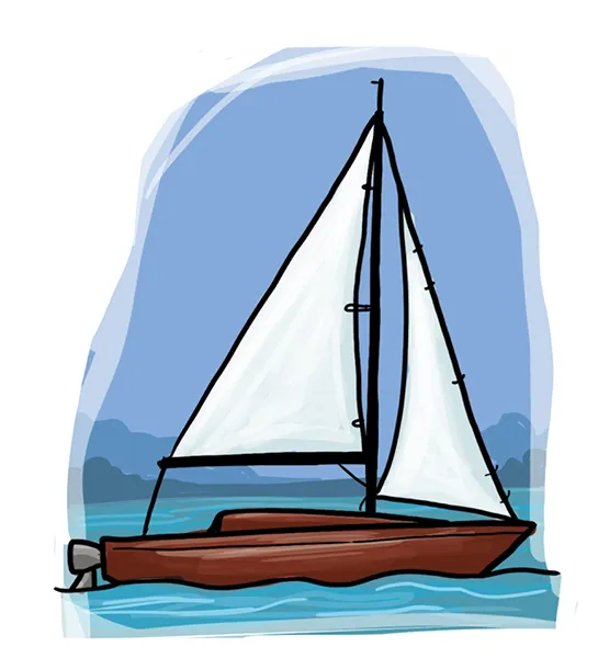 So zeichnest du ein Segelboot