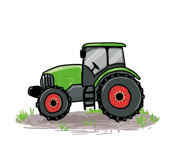 So zeichnest du einen Traktor