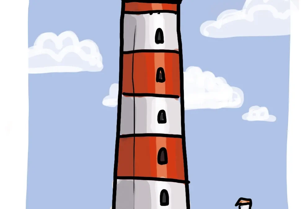 Leuchtturm zeichnen lernen – ganz einfach