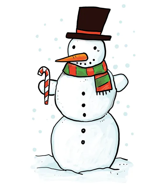 So zeichnest du einen Schneemann