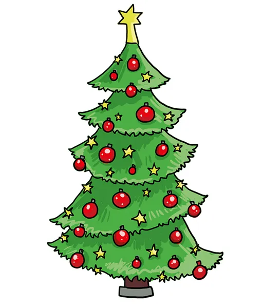 So zeichnest du einen Weihnachtsbaum